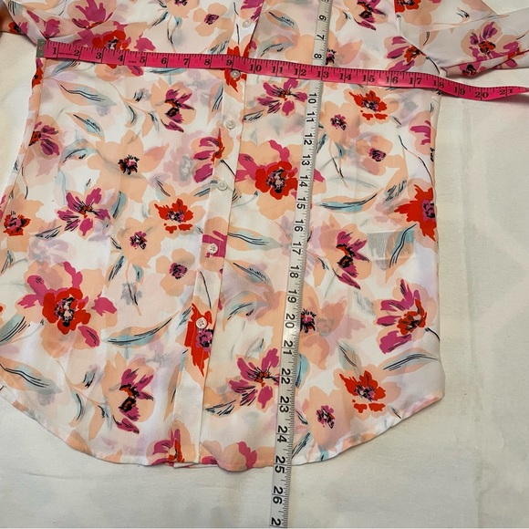 Banana Republic Dhillon Classic Fit Petite Multi Coloured Floral Blouse XXS/TTP - Picture 12 of 13